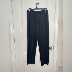 Susan Graver Essentials Liquid knit pants XL/P Black Straight leg Womens USA